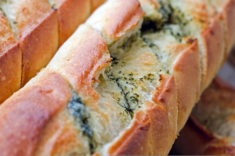 Garlic bread with herb butter side dish