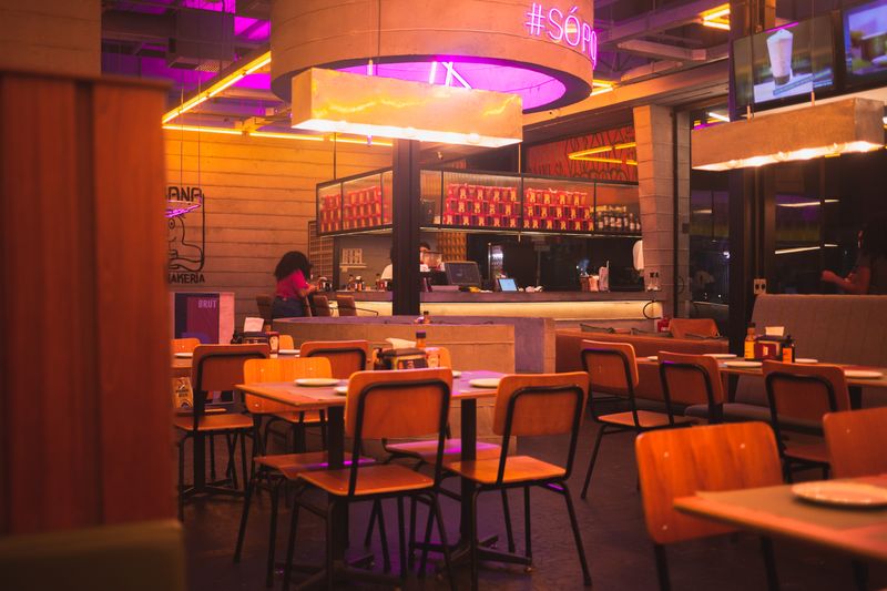 Bar and beverage area inside Punch pizza restaurant